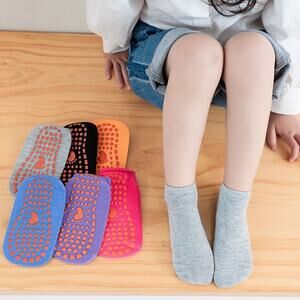 3 Pairs Anti Slip Floor Socks Non Skid Ankle Socks for Baby Toddler Boys Girls